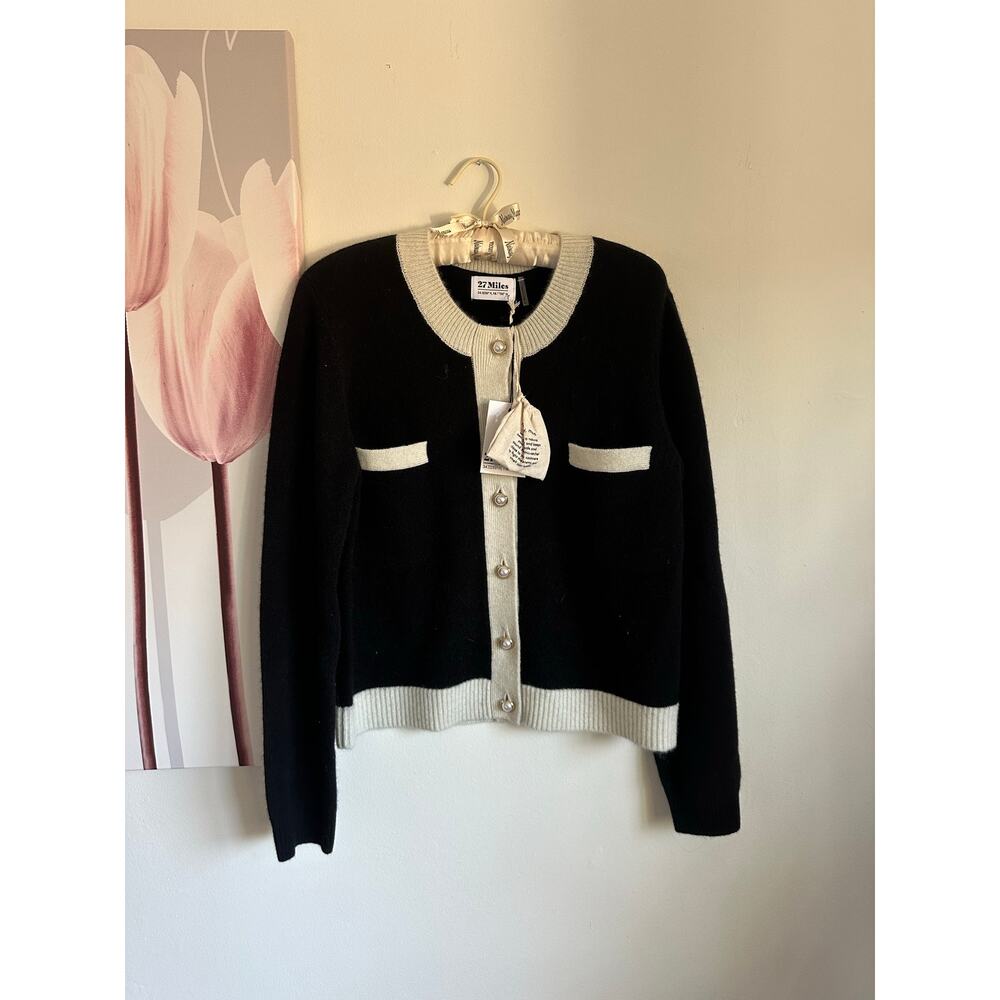 27 Miles Malibu Corrine Cardigan in Black Mediun NWT - Picture 3 of 8